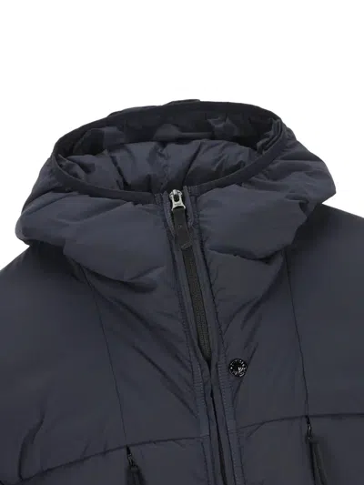 Stone Island Nylon Stretch Down Jacket In Blue