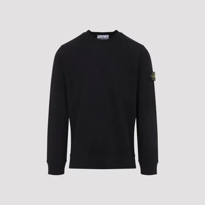Stone Island Crewneck Sweatshirt With Badge In Black