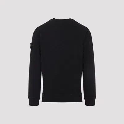 Stone Island Crewneck Sweatshirt With Badge In Black