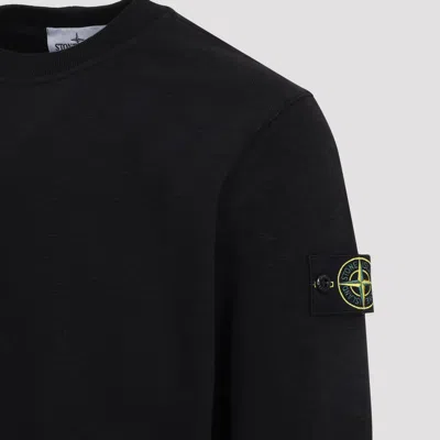 Stone Island Crewneck Sweatshirt With Badge In Black