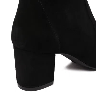 Stuart Weitzman Suede Block Heel Ankle Boots In Black