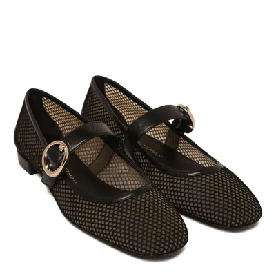 Stuart Weitzman Black Lamb Leather Heel In Black