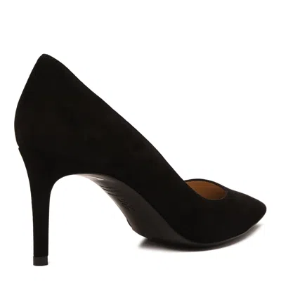 Stuart Weitzman Stuart Suede Point-toe Pumps In Black