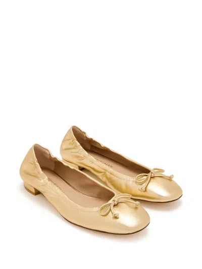 Stuart Weitzman Bria Ballet Flats In Gold