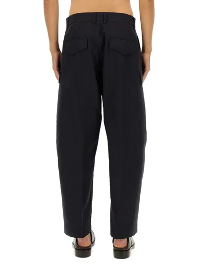 Studio Nicholson Cargo Pocket Wide Leg Trousers In Black