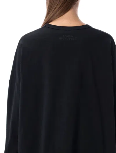 Studio Nicholson Loop Cotton Jersey Long Sleeve T-shirt In Black