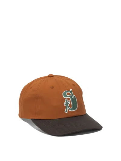 Stussy Orange Cotton Hat In Brown