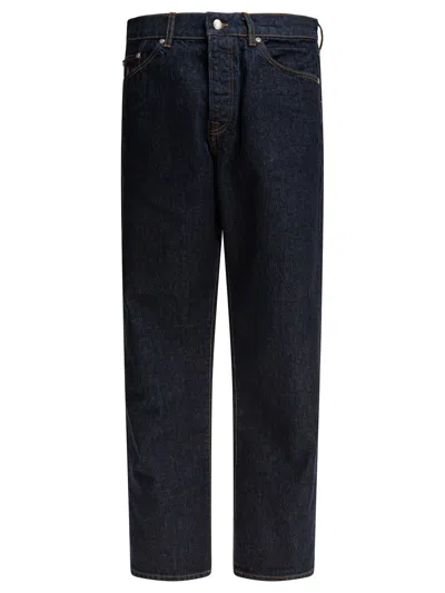 Stussy Rinsed Indigo Cotton Jeans In Blue