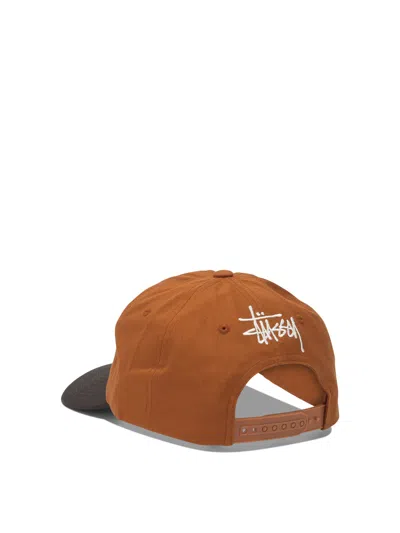 Stussy Orange Cotton Hat In Brown