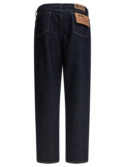 Stussy Rinsed Indigo Cotton Jeans In Blue