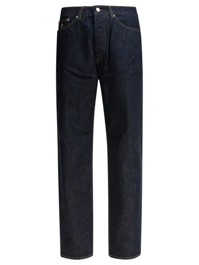 Stussy Rinsed Indigo Cotton Jeans In Blue