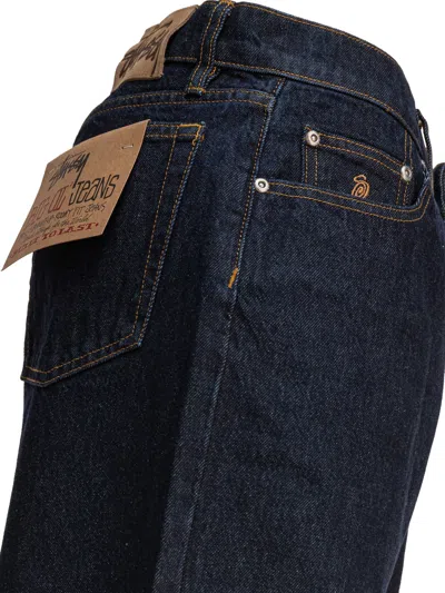 Stussy Rinsed Indigo Cotton Jeans In Blue