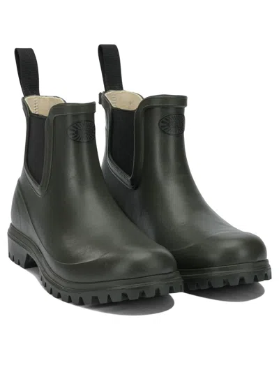 Superga Green Rubber Ankle Boots In Multi