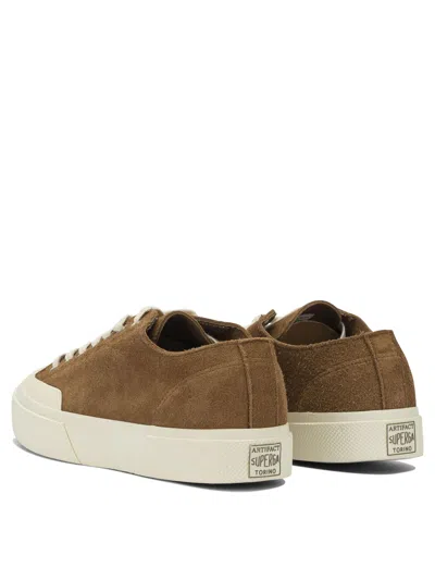 Superga Brown Leather Sneakers