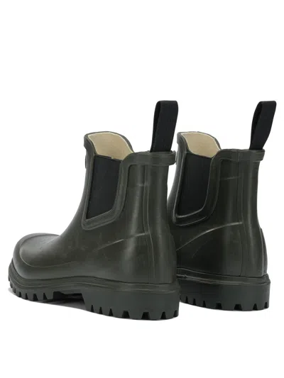 Superga Green Rubber Ankle Boots In Multi