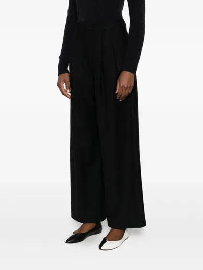Susanne Bommer Cotton Blend Trousers In Black