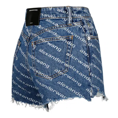 Alexander Wang T T By Alexander Wang Shorts In Denim In Blue