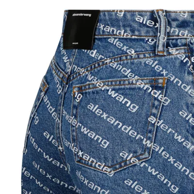 Alexander Wang T T By Alexander Wang Shorts In Denim In Blue