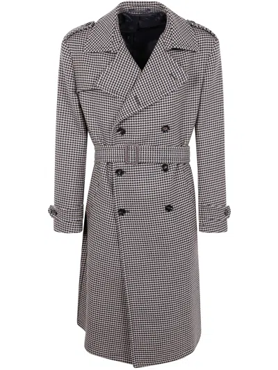 Tagliatore "born" Men`s Trench Coat In Gray
