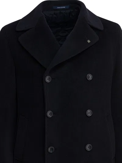 Tagliatore Double-breasted Tailored Coat In Black