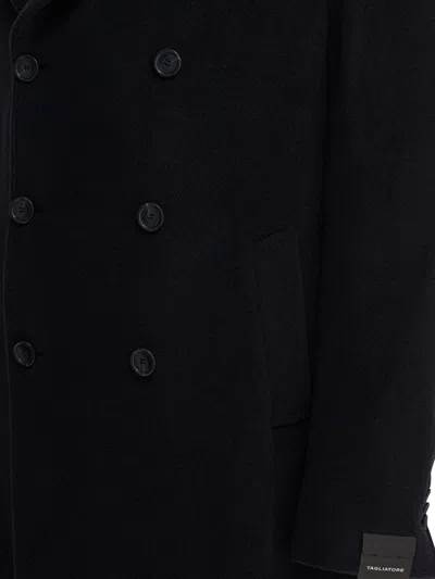 Tagliatore Double-breasted Tailored Coat In Black