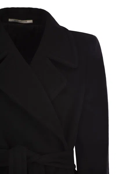 Tagliatore Melody - Virgin Wool And Cashmere Coat In Black