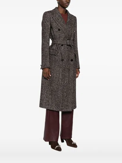 Tagliatore Herringbone Double-breasted Wool Coat