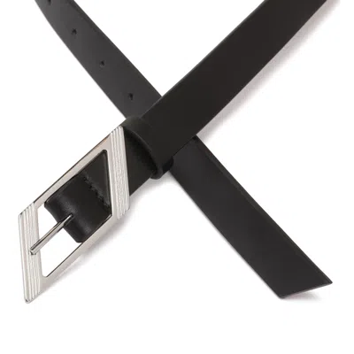 Attico The  Black Calf Leather Belt In Brown