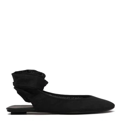 Attico Leather Pointed Toe Ballerinas In Black