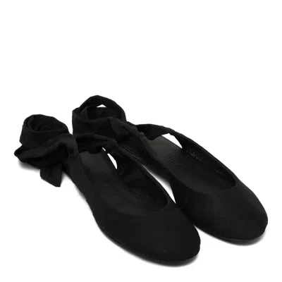 Attico Leather Pointed Toe Ballerinas In Black