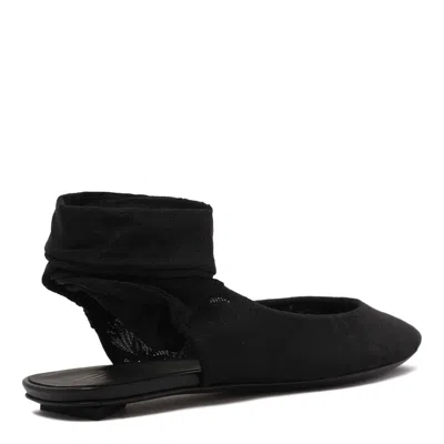 Attico Leather Pointed Toe Ballerinas In Black