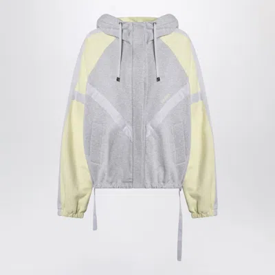 Attico Grey/light Yellow Bomber Sweatshirt In Gray