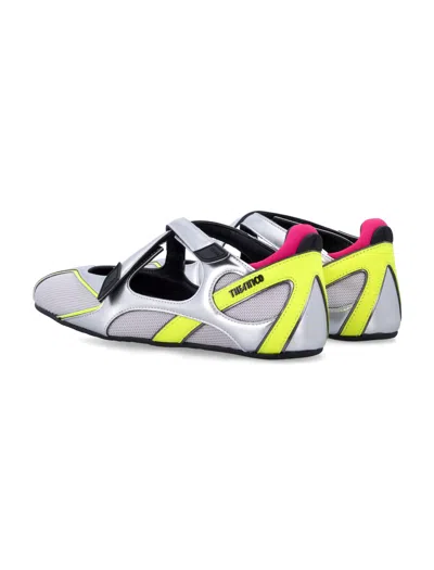 Attico Floor 01 Multicolor Ballet Shoes With Logo On The Side And Cut-out Design In Fabric Woman