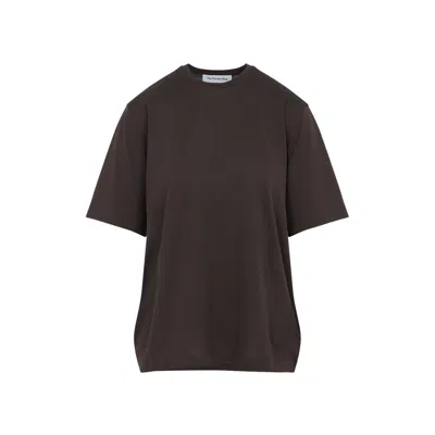 The Frankie Shop Brown Harper Soft Organic Cotton T-shirt In Brown