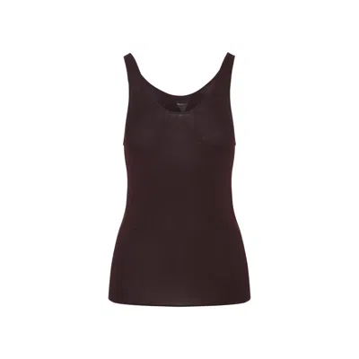 The Frankie Shop Burgundy Rivo Knit Rayon Tank Top In Brown