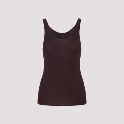 The Frankie Shop Burgundy Rivo Knit Rayon Tank Top In Brown