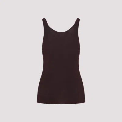 The Frankie Shop Burgundy Rivo Knit Rayon Tank Top In Brown