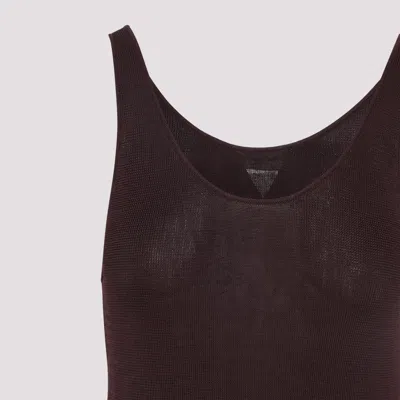 The Frankie Shop Burgundy Rivo Knit Rayon Tank Top In Brown