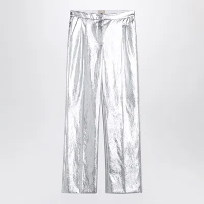 The Garment Silver Andy Wide Trousers In Silver