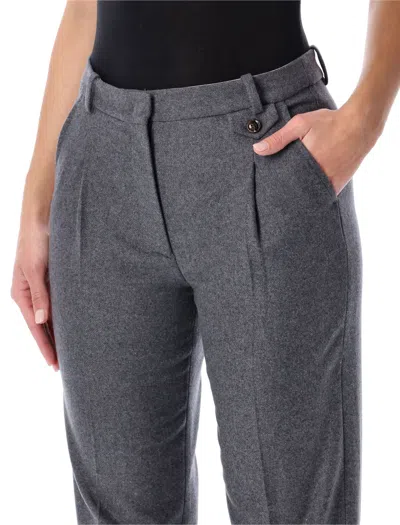 The Garment Mitch Pants In Grey Melange Wool In Gray