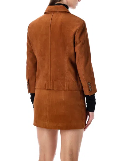 The Garment Suede Fitted Jacket In Brown