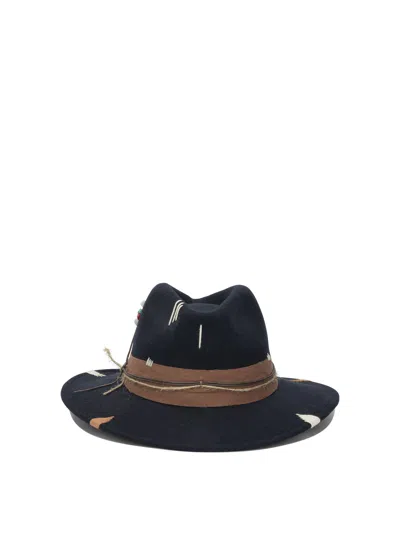 The Hat Gang Blue Wool Hat In Black