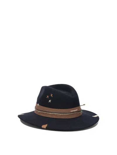 The Hat Gang Blue Wool Hat In Black