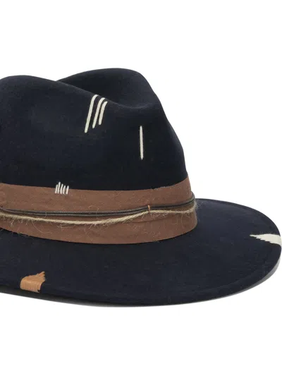 The Hat Gang Blue Wool Hat In Black