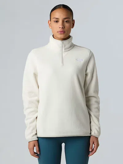 The North Face Glacier Fleece With 1/4 Zip In White