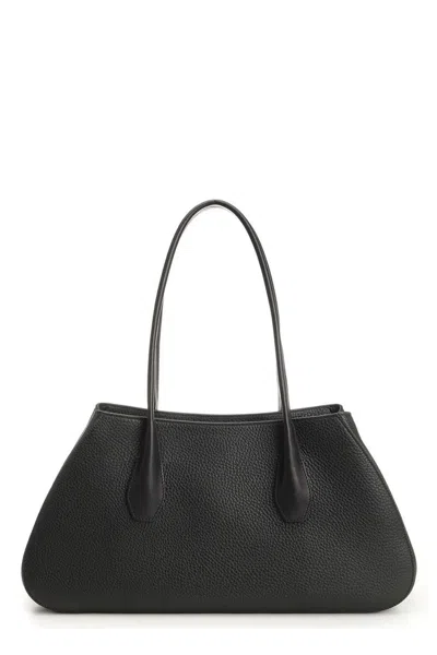 The Row Alger Geometric Shoulder Bag In Leather In Black