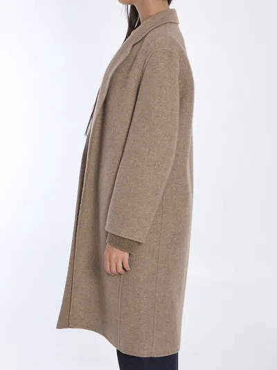 The Row Cappuccino Cashmere Blend Fedra Coat In Brown