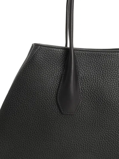 The Row Alger Geometric Shoulder Bag In Leather In Black