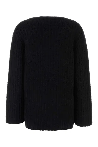 The Row Oversized Cashmere Sweater Round Neck In Blue