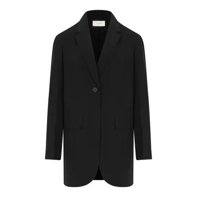 The Row Black Viscose Jacket In Black